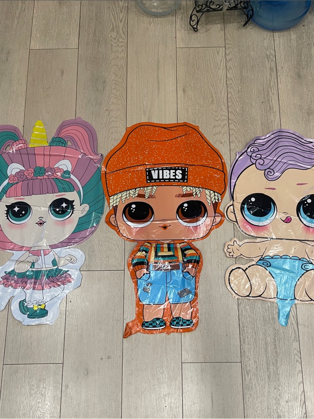 Large Colorful Doll Wall Decals - Trio of Cute Characters